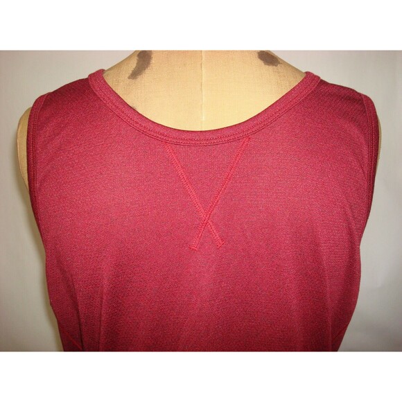 New Mens M NWT Prana Red Rusted Transverse Sleeveless Shirt Recycled Sustainable - Picture 3 of 5
